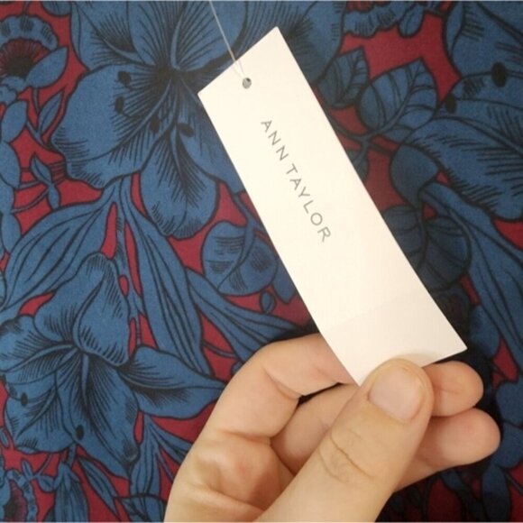 Ann Taylor Dress Women 0 3/4 Sleeve Floral Blouson Keyhole Mini MSRP:$139 NEW - Picture 5 of 11